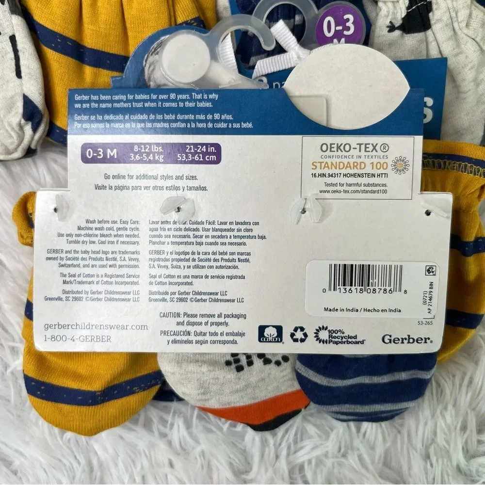 New 15 Pairs Gerber Bundle Baby Mittens Gloves Size 0-3 Months Newborns